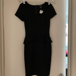 Black peplum simple dress